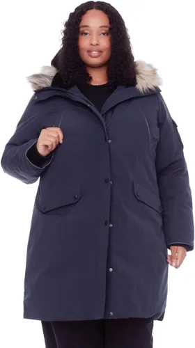 Vista 8 de ALPINE NORTH Laurentian - Chaqueta larga de plumón vegano para mujer con capucha de piel sintética