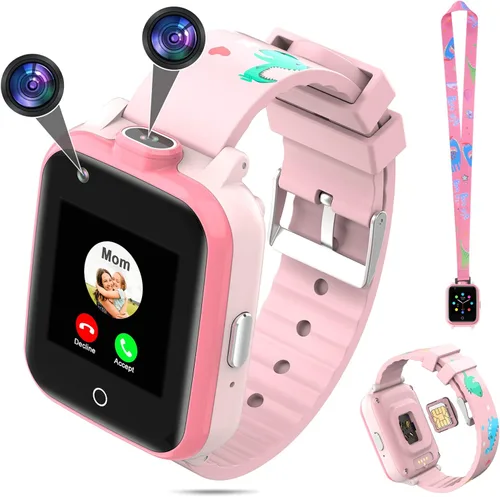 Vista 10 de OKYUK Reloj inteligente con GPS 4G para niñas y niños, IP67, impermeable, deportivo, reloj inteligente para niños, con cámara, WiFi, videollamada