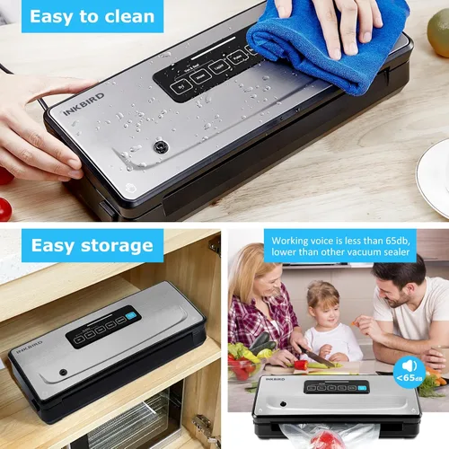 Vista 6 de Máquina selladora al vacío con 55 bolsas selladoras de alimentos de 8 x 12 pulgadas y rollo al vacío de 11 x 118 pulgadas, máquina de sellado al