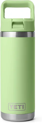 Vista 30 de YETI Rambler Botella de 18 onzas, aislada al vacío, de acero inoxidable con tapa de popote a juego de colores, rojo rescate
