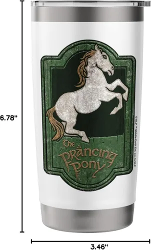 Vista 8 de The Lord of the Rings The Prancing Pony - Vaso aislado de acero inoxidable Blanco