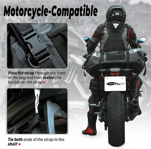 Vista 6 de Bolsa seca impermeable para motocicleta 65L