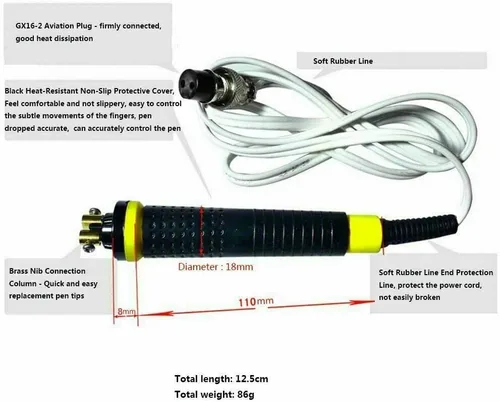 Vista 2 de ele ELEOPTION Kit de herramientas de manualidades de doble boca para pirografía de 110 V, kit de máquina de pirografía láser multifunción con 2