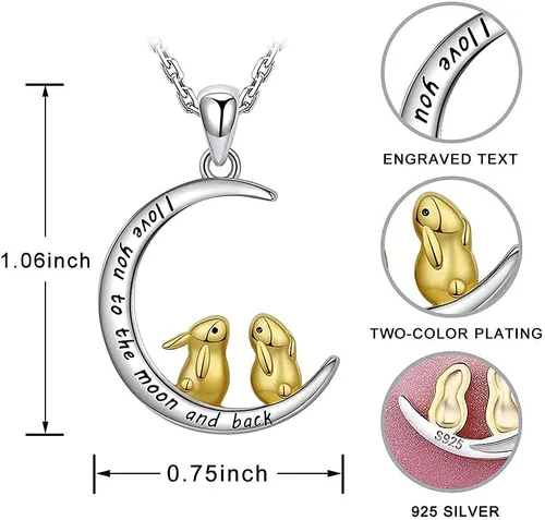 Vista 6 de Bolelis Girls Animal Necklace Gifts - Rabbit Wolf Sloth Flamingo Ladybug Mermaid Butterfly Unicorn Jewelry for Women Boys Teen Girls