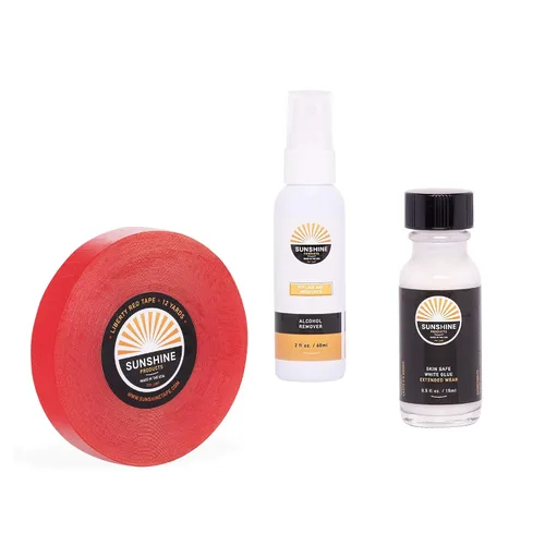 Vista 11 de Kit de reemplazo de cabello - Cinta 1522 rollo de 1/2 pulgada x 12 yardas, pegamento blanco para peluca de pegamento extendido, removedor