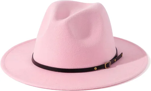 Vista 22 de Lisianthus - Sombrero con cinta con hebilla de ajuste, para mujer, modelo Fedora