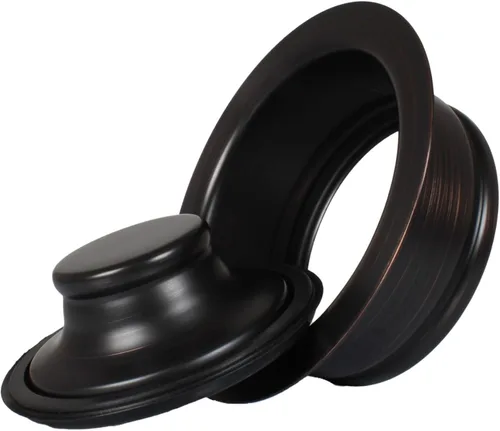 Vista 7 de Mr. Scrappy Brida y tapón universal para fregadero de basura negro mate, se adapta a apertura de fregadero estándar de 3-1/2 pulgadas