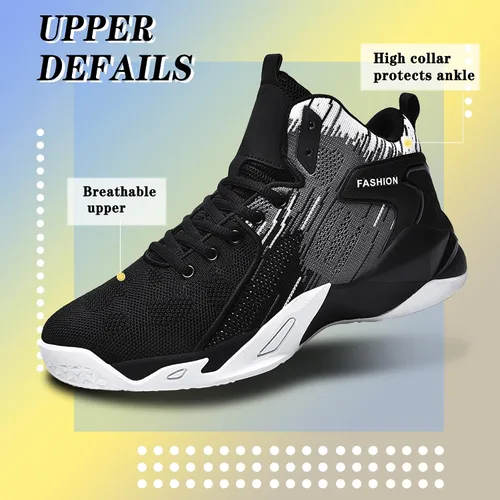 Vista 2 de CJSPORX - Tenis de baloncesto para hombre, transpirables, antideslizantes, para correr