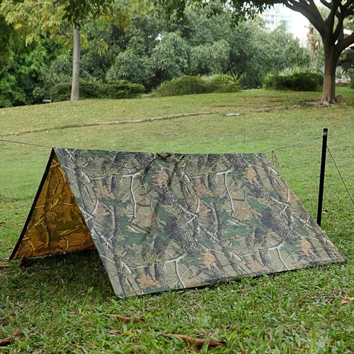 Vista 7 de LOOGU Poncho de lluvia impermeable con capucha, abrigo de lluvia multiusos de camuflaje para caza, camping, senderismo