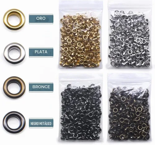 Vista 3 de SEMINI Kit de 800 ojales Gronmets de 0.138 in con 3 piezas de herramientas de instalación para zapatos, ropa, bolsa de manualidades, 4