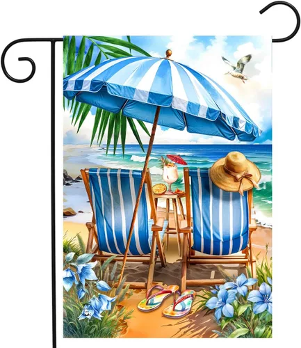 Vista 11 de Briarwood Lane Bandera de jardín de 12 x 18 para playa al aire libre, verano, bandera de jardín para exteriores