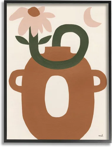Vista 10 de Stupell Industries Jarrón moderno bohemio enmarcado con giclée de Moira Hershey Stupell Industries White, 11 x 14 Inches, Easy to Hang and