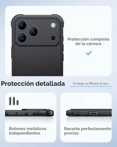 Vista 6 de ASAFCASE Funda para iPhone 17 Pro con soporte, compatible con MagSafe