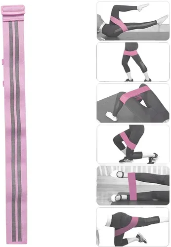 Vista 5 de Bandas de resistencia ajustables antideslizantes para ejercicios de cadera, círculo, gimnasio, yoga, fitness, ejercicio, unisex (rosa)