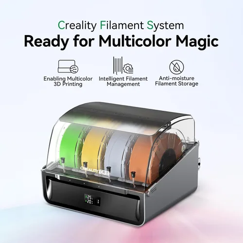 Vista 2 de Creality CFS - Impresora 3D multicolor con sistema de filamento automático, almacenamiento de filamento antihumedad, soporta 4 dispositivos