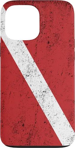 Vista 23 de Bandera de buceo para iPhone 16 para buceadores con funda de efecto envejecido