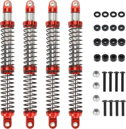 Vista 21 de RCAWD 7075 Amortiguadores de 80mm Universales para 1/10 RC Crawler, Mejoras para SCX10 I II III Pro 90046 AXI231017 TRX4 TRX6 Redcat D90 MST RC Negro