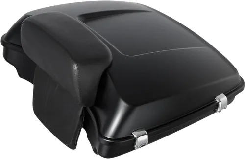 Vista 4 de TCT-MOTORPARTS Tronco Razor Tour Pack de 5.5 pulgadas+estante de montaje de 2 UPS+respaldo apto para Harley Road King FLHR, Street Glide FLHX