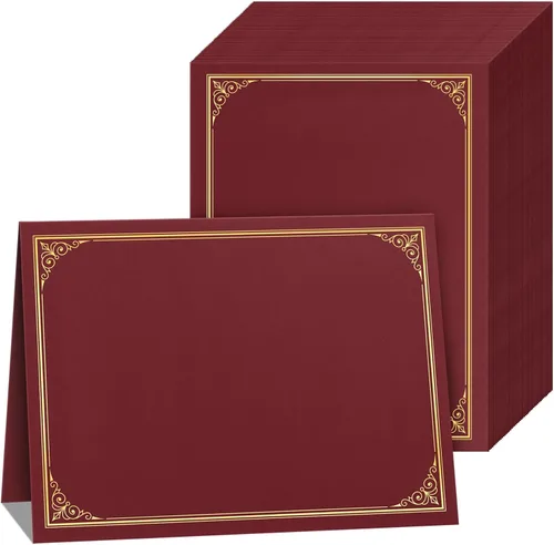 Vista 8 de SUNEE 10 paquetes de soportes para certificados negros, 250gsm, para certificados de premio de 8.5x11, cubiertas de certificados con borde de lámina