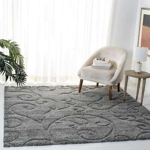Vista 57 de SAFAVIEH Florida Shag Collection - Alfombra decorativa, 2 x 3 pies, color crema y beige, diseño de volutas, no desprende pelusa y fácil de limpiar