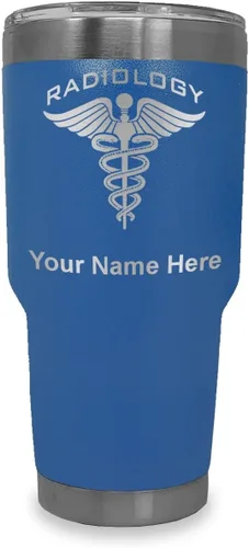 Vista 16 de LaserGram Vaso personalizado de 20 onzas, radiología (negro) Regalo grabado para radiólogos, acero inoxidable aislado al vacío, grabado con láser