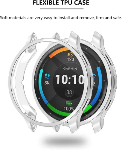 Vista 5 de Paquete de 3 protectores de pantalla compatibles con Garmin Venu 3, carcasa chapada en TPU suave, cubierta completa, compatible con Garmin Venu 3