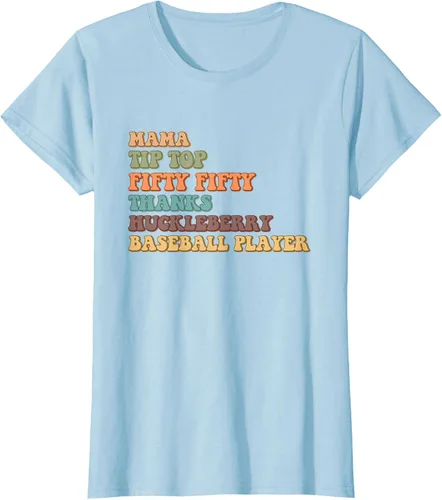 Vista 21 de Mama Tip-Top Fifty Fifty Thanks Huckleberry - Camiseta de béisbol, Negro