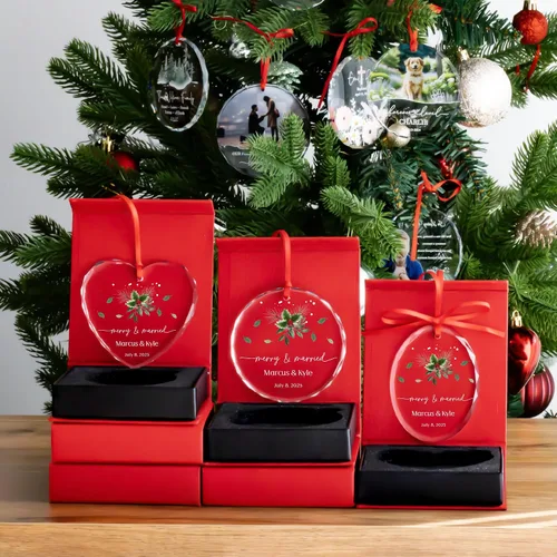 Vista 5 de Adorno de cristal personalizado para bautismo de bebé, regalo de bautismo para niños y niñas, regalo de confirmación, adorno de árbol de Navidad