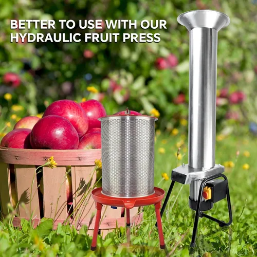Vista 5 de SQUEEZE master Amoladora eléctrica - Trituradora de frutas de acero inoxidable-1100W-3400R/min-Trituradora de manzana para prensado de vino y sidra