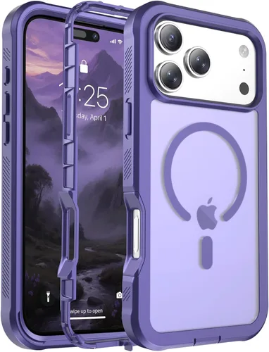 Vista 113 de jaroco - Funda magnética compatible con MagSafe para iPhone 11 de 6.1 pulgadas; protección de grado militar contra caídas, de doble capa