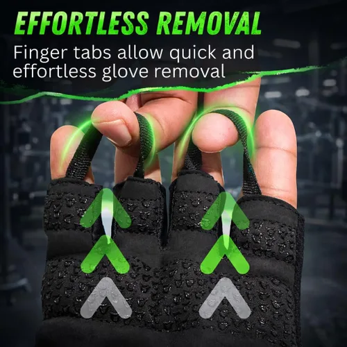 Vista 4 de Harcos Guantes de gimnasio para levantamiento de pesas para hombres y mujeres, guantes de entrenamiento, protección completa de la palma y agarre