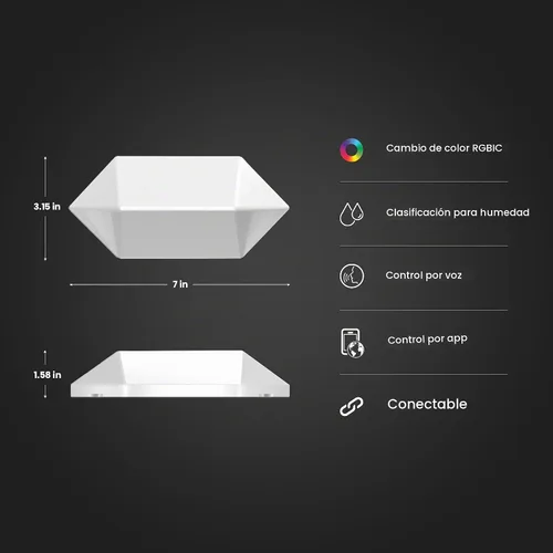 Vista 3 de Feit Electric Luces LED Inteligentes Hexagonales de Azulejos, 7" Cada Una, Conectables, Persecución de Color RGBW, WiFi de 2.4GHZ Habilitado