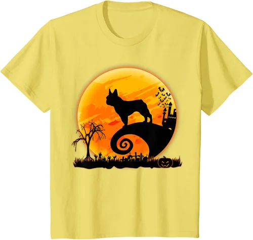 Vista 89 de Camiseta divertida de disfraz de Halloween para perro y luna de Bulldog francés, Negro, S