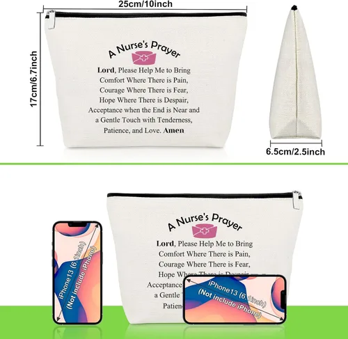 Vista 3 de Regalos inspiradores para enfermeras, bolsas de maquillaje para enfermeras, regalos de entrenamiento para mujeres, bolsa de cosméticos