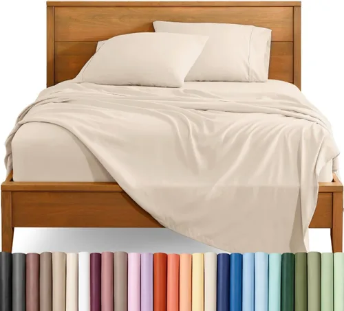 Vista 12 de Bare Home Juego de Sábanas Twin - Sábanas de Cama de Microfibra Ultra-Suave 1800 - Doble Cepillado - Bolsillos Profundos - Ajuste Fácil - Extra