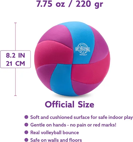 Vista 3 de MOTOMY™ Pelota de voleibol suave, pelota de entrenamiento interior sin dolor para niños y jóvenes, superficie extrasuave con rebote realista, pelota