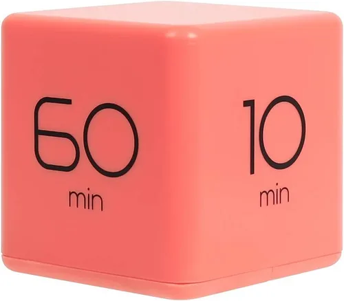 Vista 4 de mooas Temporizador de cubo menta (1,3,5 y 10 minutos) y blanco (5,15,30 y 60 minutos) y coral (10, 30, 50 y 60 minutos), temporizador para estudiar