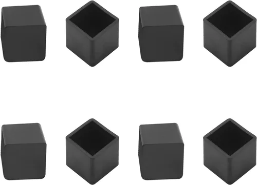 Vista 8 de 12 piezas de 0.79 x 0.79 pulgadas de plástico para pies cuadrados, protector de suelo deslizante para muebles, reduce el ruido, evita arañazos
