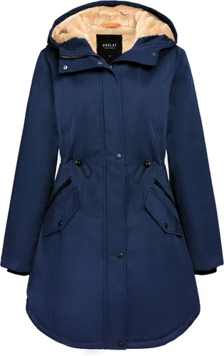 Vista 10 de Orolay Chaqueta de invierno con capucha para mujer, tipo parka, forrada de polar grueso, con bolsillos Beige