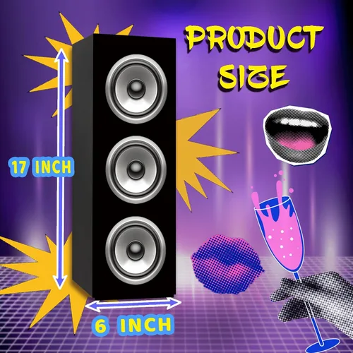 Vista 3 de 4 cajas de golosinas retro Boombox – Decoración de fiesta musical de los años 80 y 90, centro de mesa de neón Hip Hop de 17 x 6 x 6 pulgadas