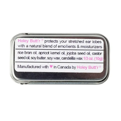 Vista 3 de 2 latas de 0.35 onzas Holey Butt'r Vegan Ear Gauge Crema de lóbulo estirador