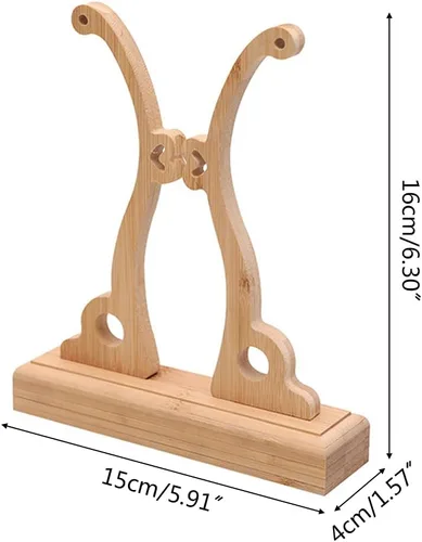 Vista 6 de Auncfofo Soporte de ventilador de mano chino de madera resistente plegable soporte redondo para ventilador base de exhibición para el hogar