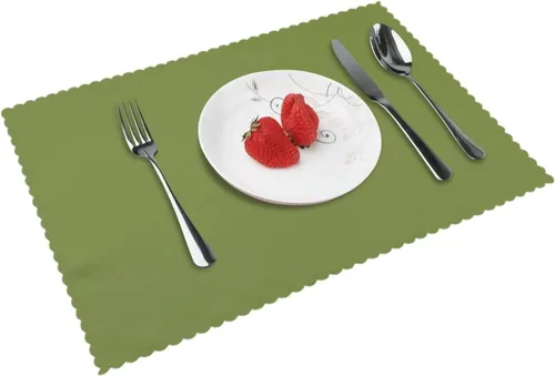 Vista 12 de Rectangular Placemats Set of 4, Heat Resistant Cartoon Banana Printed Kitchen Dining Table Mats