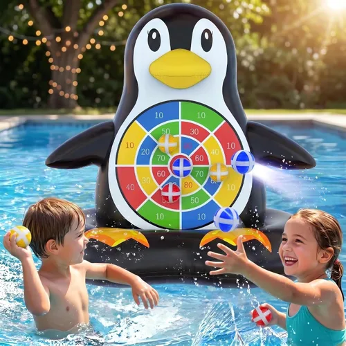 Vista 9 de MOONTOY Fun Pool Toys, Inflatable Dart Board Floating Water Game for Kids Ages 4-8 8-12, Outdoor Backyard & Beach Games for Boys Girls Teens and