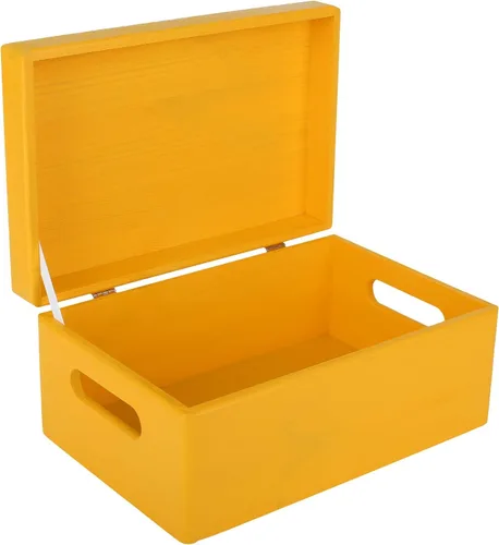 Vista 19 de Creative Deco Caja de almacenamiento grande de madera con tapa con bisagras 11.8 x 7.87 x 5.51 pulgadas (+-0.5) Caja de regalo sin acabar, lisa
