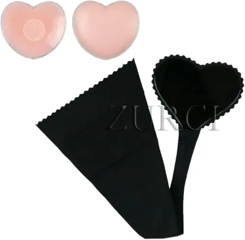 Vista 3 de Nueva ropa interior invisible para mujer en forma de corazón bragas vestido necesario y cubierta de pezón