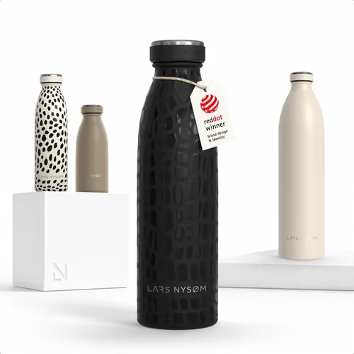 Vista 77 de LARS NYSØM Botella de agua aislada de acero inoxidable de 12 onzas, 17 onzas, 25 onzas, 34 onzas, 51 onzas, frasco térmico aislado para bebidas