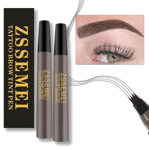Vista 10 de Lápiz de cejas impermeable para mujer, lápiz de cejas de tatuaje de microblading, de larga duración todo el día, crea un aspecto natural