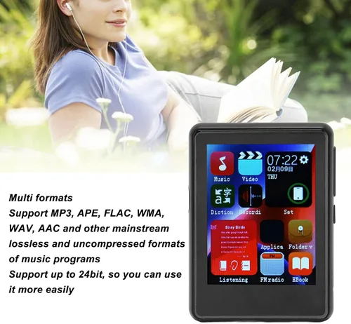 Vista 4 de Reproductor MP3 Bluetooth con completo, reproductor de música estéreo de alta fidelidad con radio FM, libro electrónico, grabación, dispositivo